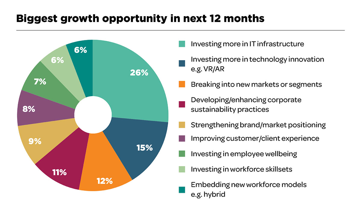26% of firms see investing in their IT infrastructure as their biggest growth opportunity
